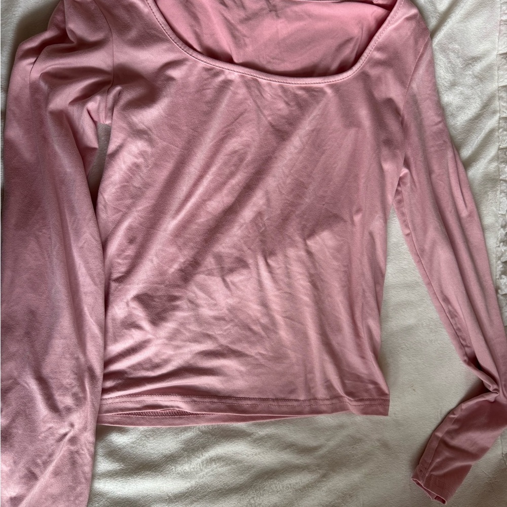 SHEIN Soft Pink Long Sleeve Top